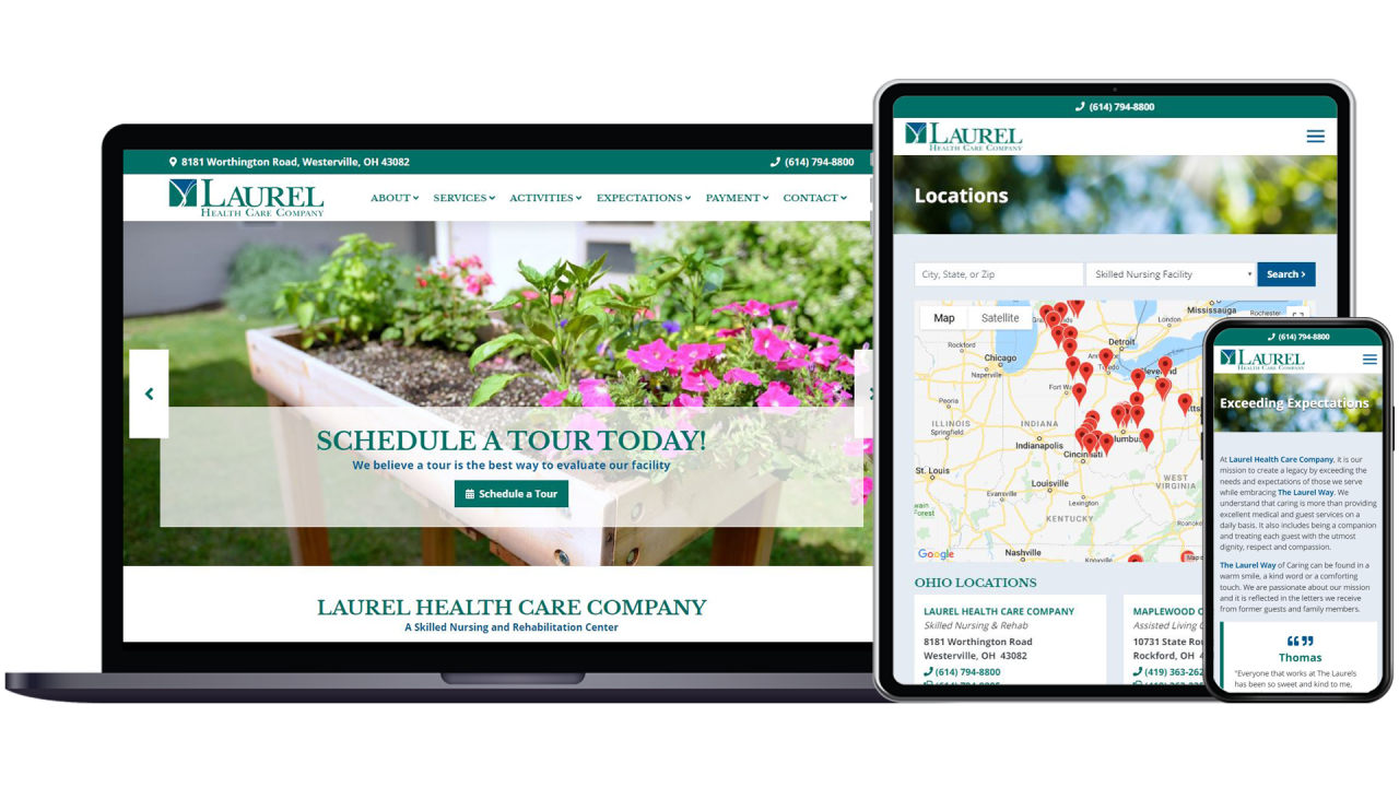Laurel Health Care Company site preview