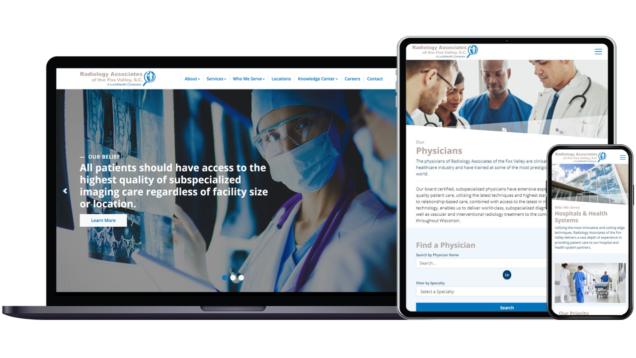 Radiology Associates of the Fox Valley, S.C. site preview